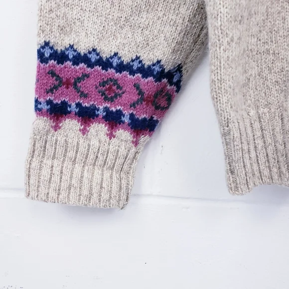 Vintage 1980s Eddie Bauer Fair Isle Nordic Wool Blend Sweater Size Medium - Picture 4 of 9